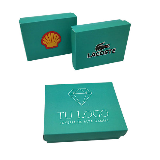 Cajita Verde Moderna con Logotipo a Color (pack 50 piezas) LISLOGVER
